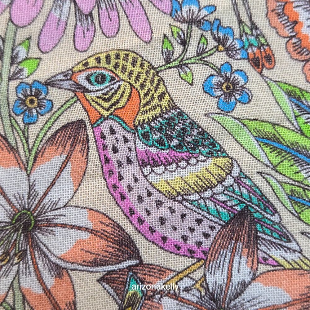 NWOT J. Jill Birds and Flowers Square Scarf - Picture 7 of 12